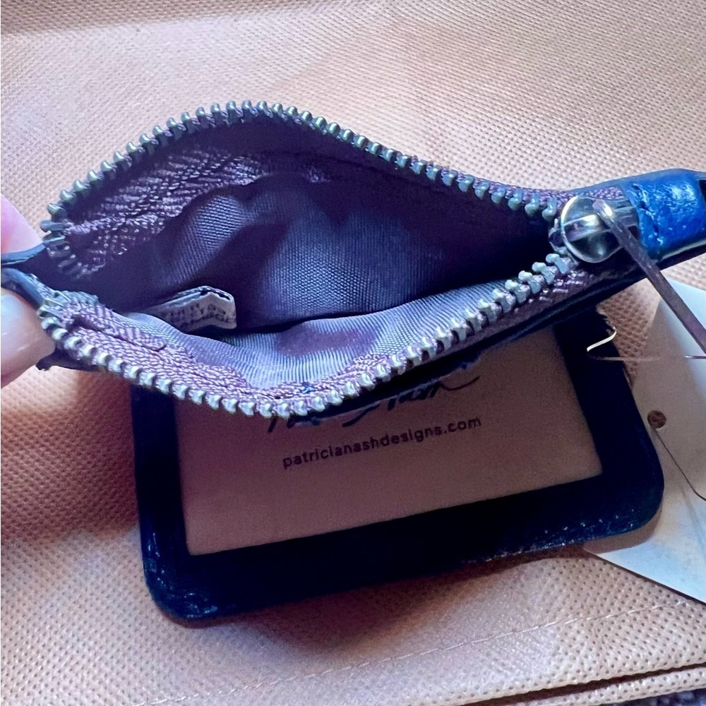 NWT Patricia Nash Cassis Leather Colorblock ID Wallet- British Tan/Black - Picture 4 of 5